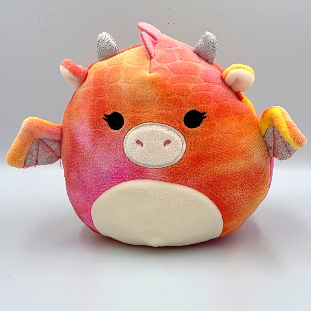 Squishmallows Celestina the Dragon 5-6 Inch Sunset Tie Dye Plush Toy Orange Pink
